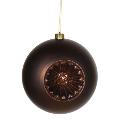 Vickerman 8" Retro Reflector Shatterproof Christmas Ball Ornament - Brown