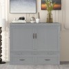 CLIHOME Full Size Murphy Bed with USB Ports, Large Drawers and Metal Handles - 3 of 4