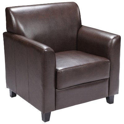 Emma and Oliver Leather Chair with Clean Line Stitched Frame