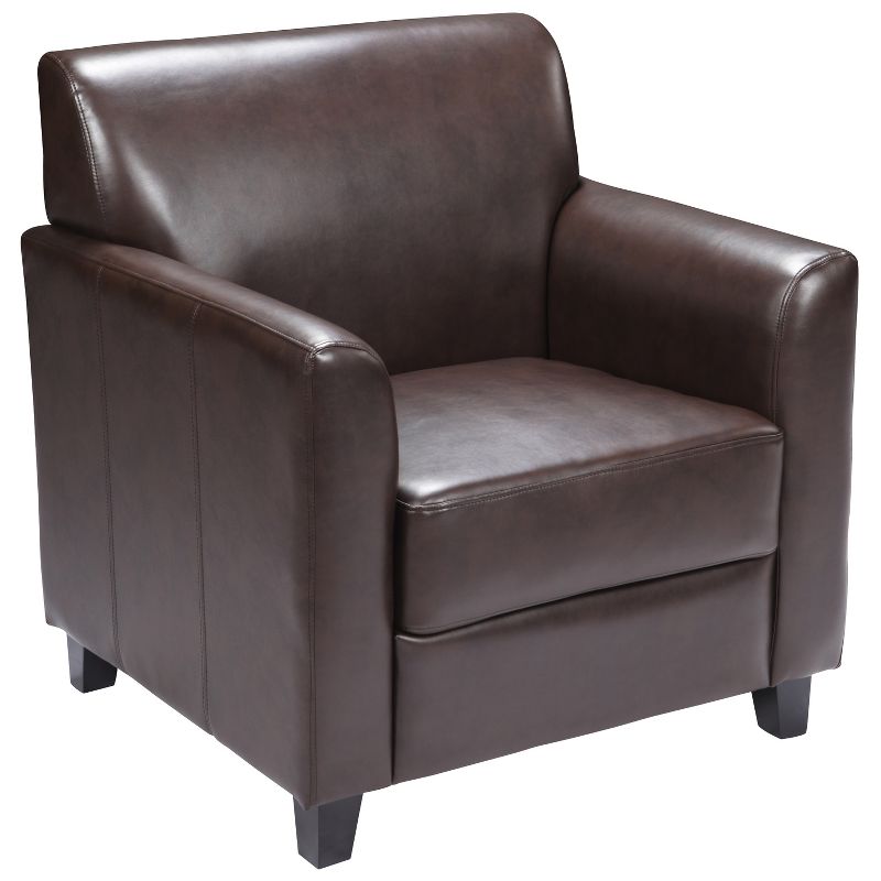 Emma and Oliver Leather Chair with Clean Line Stitched Frame, 1 of 9