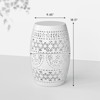 Maggift Patio End Tables, Modern Decorative Side Tables, Stylish Design for Patio, Living Room, Indoor and Outdoor Use, White, 9.45"*9.45"*18.11" - 2 of 4