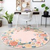 Vintage Floral Scalloped Area Rug Machine Washable Rug Stain Resistant Easy Cleaning Carpet Non Slip Soft Low Pile Folding Floor Cover For Home - 4 of 4