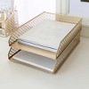 Blu Monaco Riviera Stackable Gold Paper Tray - Set of 2 - Letter Size - 2 of 4