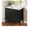 36 Inch Bathroom Vanity with Ceramic Sink Bathroom Storage Cabinet with 2 Doors amd 3 Drawers 2 Doors - 3 of 4