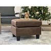 TiramisuBest Dark Brown Faux Leather Ottoman - 3 of 4