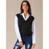INSPIRE CHIC Women's V-Neck Sleeveless Uniform Classic Knitted Pullover Sweater Vest - 3 of 4