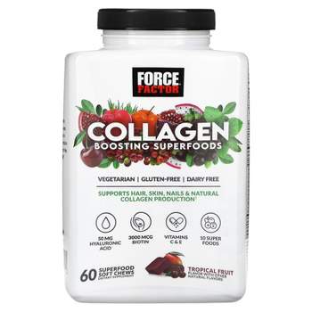 Force Factor Collagen Boosting Superfoods, Tropical Fruit, 60 Superfood Soft Chews