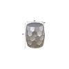 21" Height Aluminum Modern End Table with Hand-Hammered Hexagonal Pattern and Oval Base for Living Room - 2 of 4
