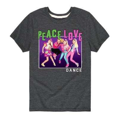 JoJo Siwa Brandclub JoJo Siwa Peace Love Dance Short Sleeve Graphic T Shirt Heather Charcoal 4T