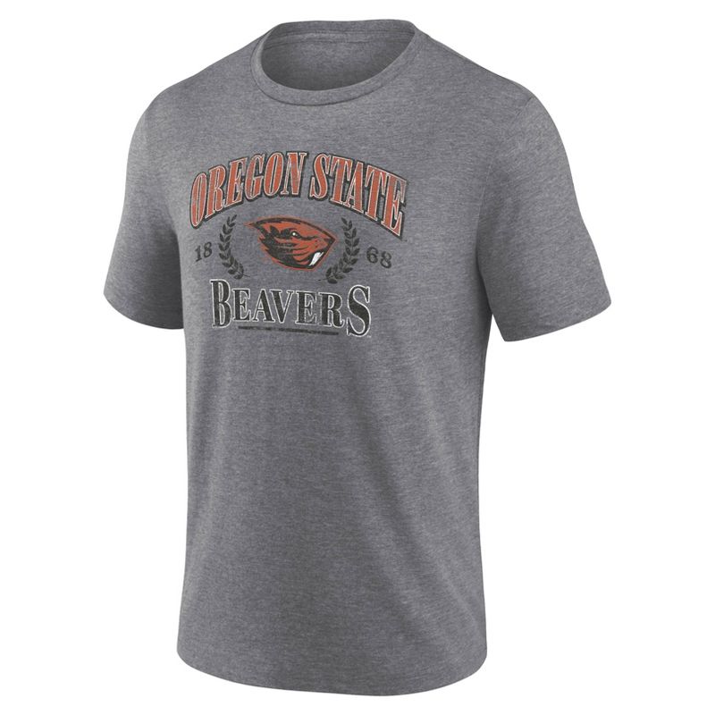 NCAA Oregon State Beavers Men&#39;s Gray Tri-Blend Short Sleeve T-Shirt, 2 of 4