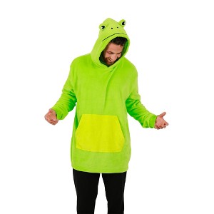 Frog Hoodie Blanket 2 in 1 Pillow-OSFA Wearable Hoodie Blanket - 1 of 4
