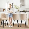 JUJABU 26 Inch Swivel Counter Bar Stools Set of 2 with Footrest and Linen Fabric Upholstered - 4 of 4