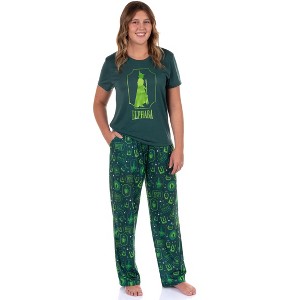 Wicked Pajamas Women's Elphaba Destined To Fly Shirt and Pants Pajama Set - 1 of 4