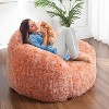 Bean Bag Chair, Faux Fur Bean Bag Chairs for Adults, Kids Bean Bag Couch with Armrest, Soft Foam Filled Fluffy Couch Lazy Sofa Chair - 3 of 4