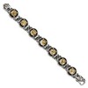 Chisel Stainless Steel Antiqued and Polished with Gold Tin Epoxy Resin 9" Link Bracelet - 2 of 4