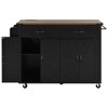 YOOCOZZ Farmhouse Rolling Kitchen Island Cart with Drop Leaf, Power Outlet and Ample Storage Space - 2 of 4
