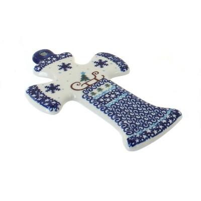 Blue Rose Polish Pottery Noel Nights Cross