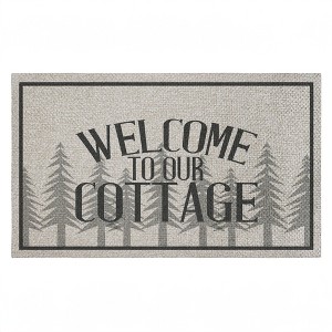 Stupell Industries Welcome To Our Cottage Trees Printed Outdoor Imitation Sisal Door Mat, design by Kim Allen - 1 of 4