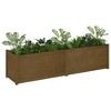 vidaXL Solid Wood Pine Garden Planter 78.7"x19.7"x19.7"- Durable, Weather-Resistant Honey Brown Raised Bed for Outdoor Planting - 3 of 4