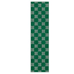 Christmas Area Rugs Living Room Washable Non-Slip Backing, Boho Christmas Snowflakes Checkered Low Pile Soft Durable Floor Mat Bedroom Dining Room - 1 of 4