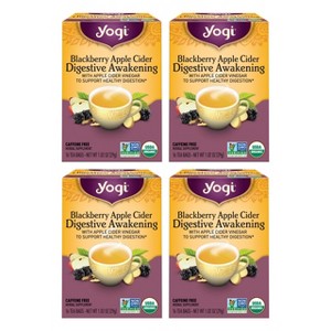 Yogi Tea - Blackberry Apple Cider Digestive Awakening -  64 ct, 4 Pack - 1 of 4
