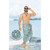 HAPPY BAY Men's Pareo Cotton Linen Effect Halloween Costumes Scary Pumpkin Swimwear Cover Up Beach Wrap Summer Sarong One Size Gray, Skull - 2 of 4