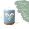 Elanze Designs Floral Heart Flowers Arrangement Love� Ceramic Cork Bottom Sky Blue Large Capacity Utensil Holder Crock for Countertop Storage, Stylish - 2 of 4