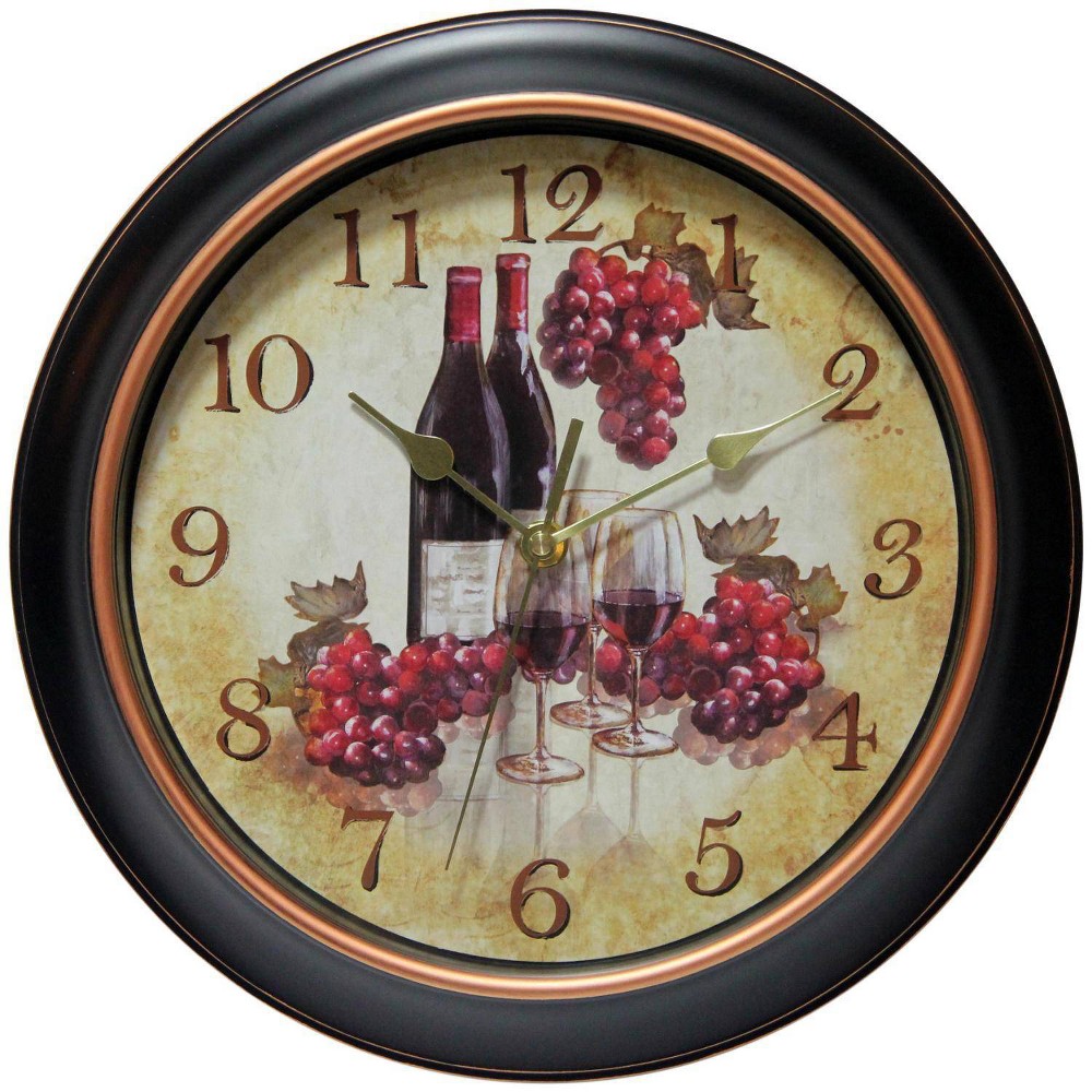 Photos - Wall Clock 12" Pinot  Black - Infinity Instruments