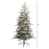 6.5ft. Flocked Spruce Artificial Christmas Tree with 300 Lights and 781 Bendable Branches – Winter Wonderland X-Mas Glow - 2 of 4