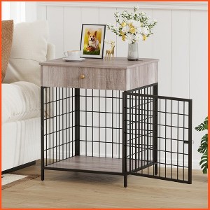 Decorative Dog Crate Furniture for Small Dog, Dog House Indoor, Decorative Dog Kennel with Drawer - 1 of 4