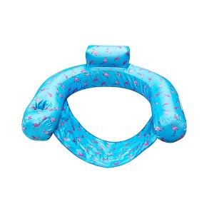 Swimline Flamingo Fabric Covered Floating U-Seat Pool Chair Float - 32" - 1 of 4