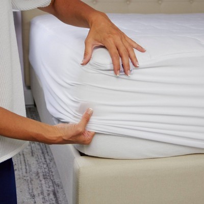 Allerease Twin Total Allergy Defense Waterproof Machine Washable Mattress Pad: Hypoallergenic Microfiber Topper, Fits 12" Depth