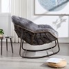 CAVINAS Rattan Rocking Accent Chair with Metal Legs & Padded Cushion,Comfy Lounge Chair for Front Porch,Gray - 2 of 4