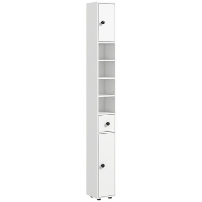 Kleankin Tall Bathroom Storage Cabinet, Freestanding Linen Tower With  3-tier Open Adjustable Shelves, Cupboard And Drawer, Narrow Slim Floor  Organizer : Target