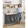 3-Compartment Laundry Sorter Cart with Removable Bags, 43.5 Gallon Rolling Hamper with Top Shelf and Braked Wheels - 2 of 4