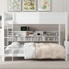 NicBex Queen Size Bunk Bed Wood Frame Bed Frame with 6 Lockers, Sockets, Guardrails and Ladder, No Box Spring Required, Space Saving - 2 of 4