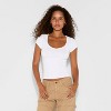 Women's Slim Fit Cap Sleeve Deep Scoop Neck T-Shirt - Wild Fable™ - 2 of 4