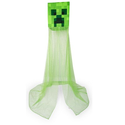 Robe Factory LLC Minecraft Green Creeper Kids Bed Canopy, Hanging Curtain Netting