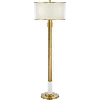 Possini Euro Design Possini Euro Paramus Brass and Faux Marble Oversize 4-Light Floor Lamp