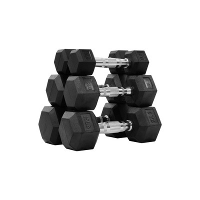 Sapphtopaz Rubber Coated Hex Dumbbell, Dumbbell Set with Non-Slip Grips for Exercise, Muscle Toning, Space-saving Home Gym Strength Training Dumbbells