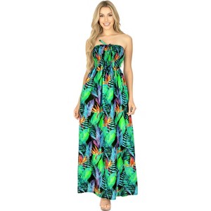 HAPPY BAY Women's Bandeau Maxi Dress House Daily Routine Evening Wear  Vacation Flowy Dress Pencil Tube Top Maxi Dress Evening Gown L-XL Black  Leaf : Target
