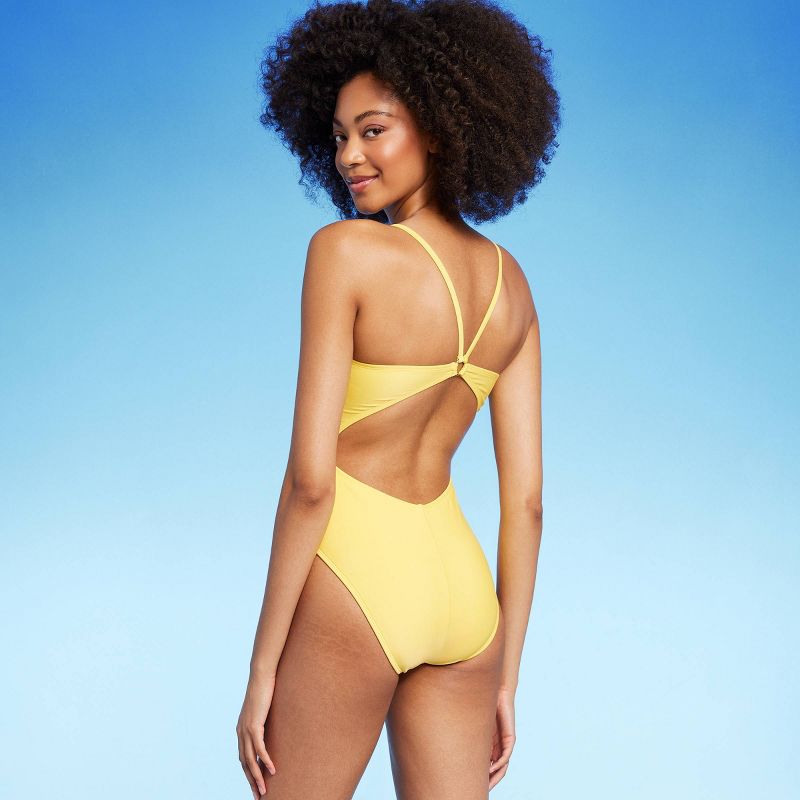 Women's V-Neck One Piece Swimsuit - Shade & Shore™, 3 of 7
