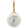 Bloomhouse 8 Inch Heavy Duty Aluminum Premium PFA Free Ceramic Nonstick Saute/Deep Frying Pan Skillet - Linen White with Gold Handle - 4 of 4