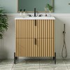 KWPZQEB 30" Modern Bathroom Vanity with Ceramic Sink, Vanity Cabinet w/ 2 Full-Extension Drawers & Vertical Pulls,Fluted Design Bath Vanity Sink Combo - 2 of 4