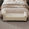 CAVINAS 64.5" End of Bed Storage Bench, Nail Tufted Shoe Rack Bench with Armrest Bedroom Storage Bench for Bedroom, Living Room - 3 of 4