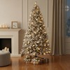 HomeRoots 7.5' White Pre Lit Full Flocked Fir Christmas Tree - 2 of 4