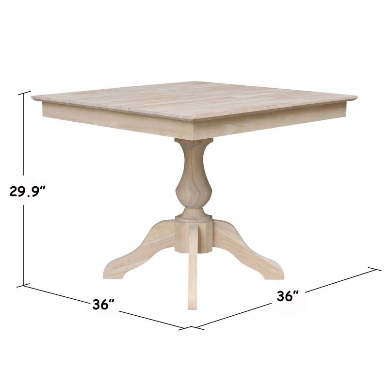 29.9&#34; Dining Tables Sparks Square Top Pedestal Unfinished - International Concepts, 6 of 7