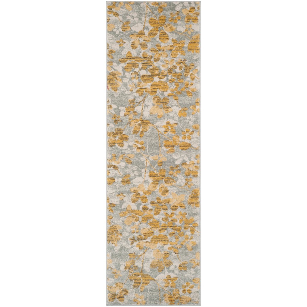 Castor Floral Area Rug Gray/Gold