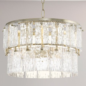 Urban Ambiance Luxury Glam Indoor Pendant,  15-1/8''H x 17"W x 17''D,  Gilded Silver Finish, UHP4954 - 1 of 4