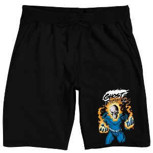 Ghost Rider Fiery Character Men's Black Sleep Pajama Shorts - 1 of 4